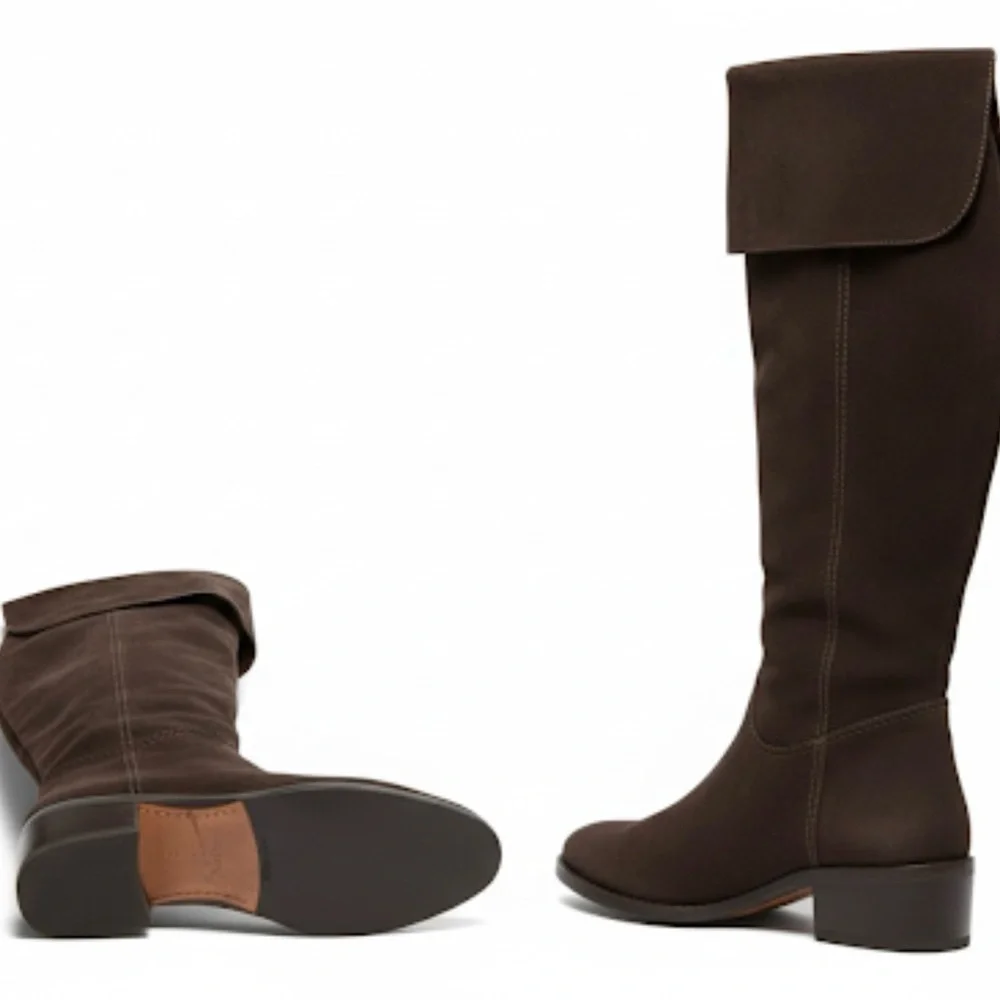 Coach Lucia Chestnut Brown Suede Over-The-Knee Boots - Size 7B